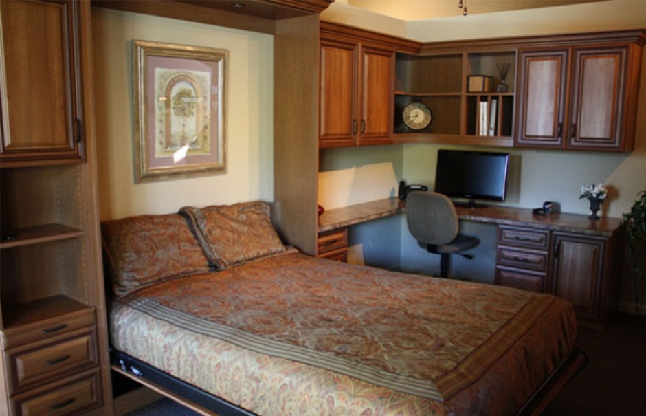 office with murphy wall bed down